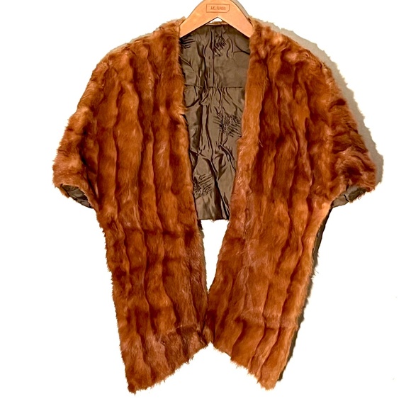 Jackets & Blazers - Brown Mink Stole Cape